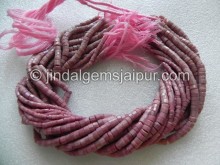 Rhodonite Faceted Tyre Shape Beads